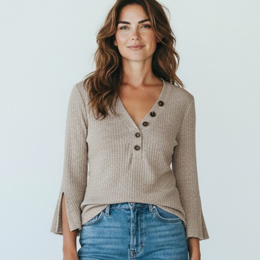 Weekend Suzanne Betro Knit Top 3/4 Bell Sleeves Women's XL NWT $66